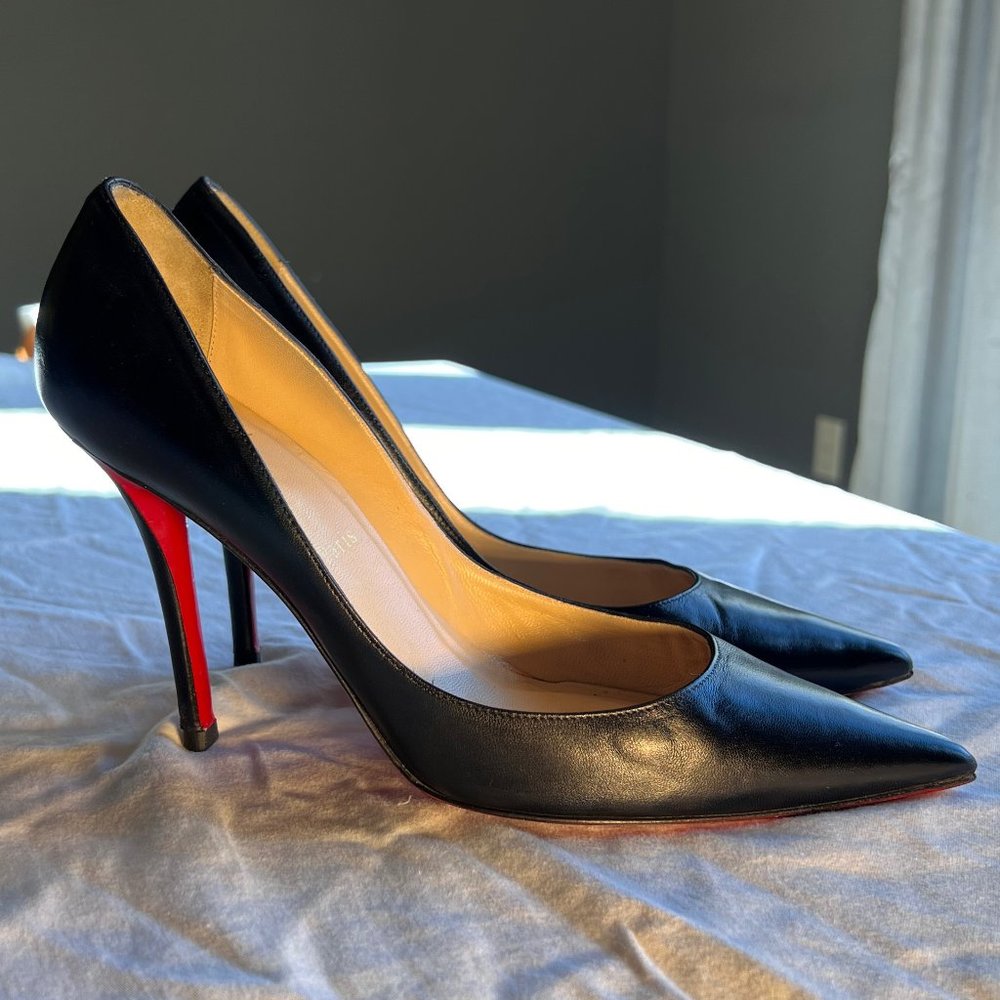 Christian Louboutin Kate Nappa Leather Red Sole High-Heel Pumps - Size EU 39.5
